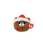 TY Teeny Puffies Christmas Bear Brown 10 cm, Nieuw, Verzenden
