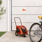 vidaXL Hondenfietstrailer oxford stof en ijzer oranje en, Verzenden, Nieuw