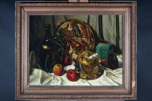 Hollandse School (XIX-XX) - Stilleven met Koper - Gratis, Antiek en Kunst, Kunst | Schilderijen | Klassiek