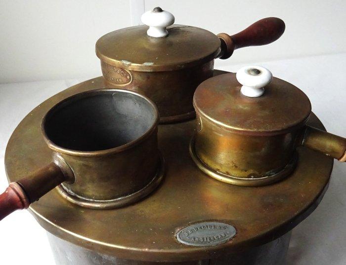 Stoommachine (4) - J B Delius & Co Amsterdam - Hout, Koper,, Antiek en Kunst, Curiosa en Brocante