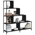 vidaXL Boekenkast 4-laags 139x33,5x149 cm bewerkt hout zwart, Verzenden, Nieuw, Overige houtsoorten