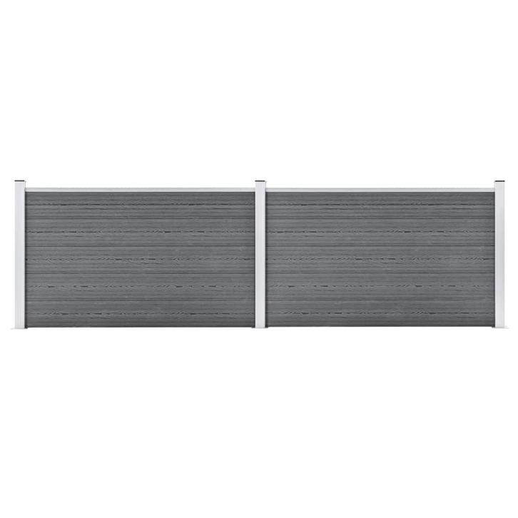 vidaXL Schutting 353x106 cm HKC grijs, Tuin en Terras, Schuttingen, Nieuw, Kunststof, 1 tot 2 meter, Verzenden