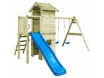 Speelhuis met trap, glijbaan en schommels 235x385x268cm, Kinderen en Baby's, Speelgoed | Buiten | Speeltoestellen, Nieuw