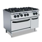 700 HP Gasfornuis | 6 Branders | Met Gasoven 1200mm | GN 2/1, Verzenden, Nieuw in verpakking