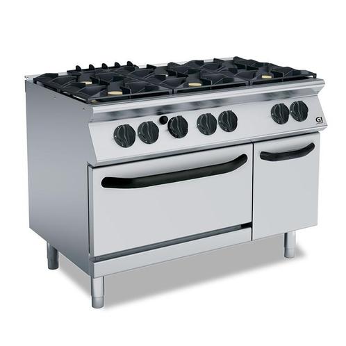 700 HP Gasfornuis | 6 Branders | Met Gasoven 1200mm | GN 2/1, Zakelijke goederen, Horeca | Keukenapparatuur, Nieuw in verpakking