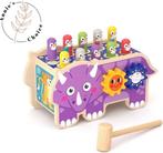 Dollie de Dino - 2 in 1 Houten Speelgoed Hamerbank -, Kinderen en Baby's, Speelgoed | Overig, Ophalen of Verzenden, Zo goed als nieuw