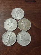 Frankrijk. 1 Franc 1908/1919 Semeuse (lot de 5 monnaies)