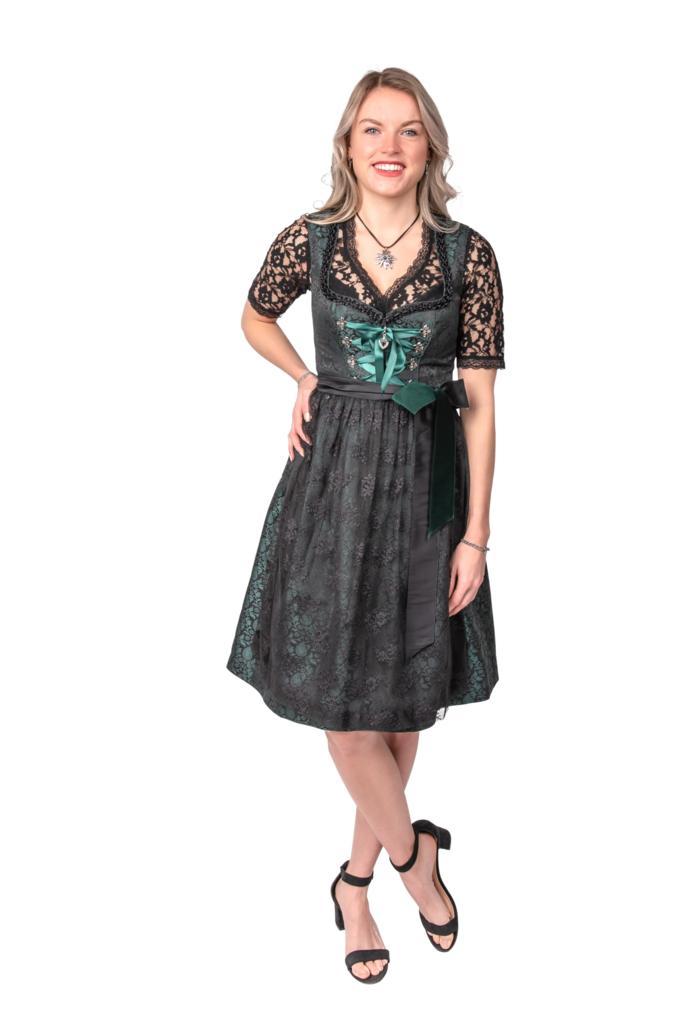 Dirndl jaquard, zwart/groen, Hobby en Vrije tijd, Feestartikelen, Nieuw, Verzenden