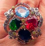 Zonder Minimumprijs - Ring - 9 kt. Roségoud, Zilver Robijn -, Nieuw