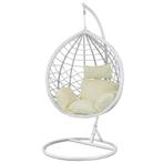 Hangstoel - Ei stoel - met frame - wit-beige - tot 125 kg