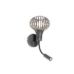 Moderne wandlamp zwart met leeslamp 2-lichts - Saffira, Huis en Inrichting, Lampen | Wandlampen, Nieuw, Modern