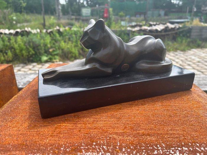 Naar Decoux - Figuur - Liggende kat - 25,5 cm - Brons,, Antiek en Kunst, Curiosa en Brocante