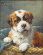 Otto Eerelman (1839-1926), Sint-bernard puppy in zijn mand
