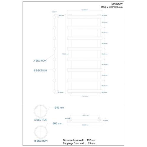 Designradiator Boss & Wessing Tubi Handdoekrek 115x50 cm, Doe-het-zelf en Verbouw, Verwarming en Radiatoren, Ophalen of Verzenden