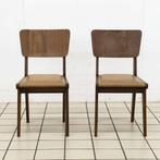 Paar Mid-century Stoelen met Lichtbruin Vinyl Zitting, Huis en Inrichting, Stoelen, Ophalen of Verzenden, Nieuw