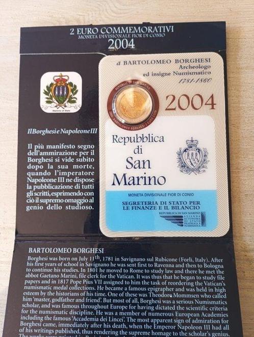 San Marino. 2 Euro 2004 Bartolomeo Borghesi (Zonder, Postzegels en Munten, Munten | Europa | Euromunten
