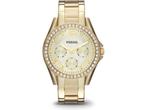 Fossil Riley ES3203 Dameshorloge 38 mm - Goudkleurig, Sieraden, Tassen en Uiterlijk, Horloges | Dames, Verzenden, Zo goed als nieuw
