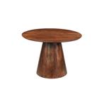 Mangohouten eettafel Mick rond bruin 110cm, Verzenden, Rond, Nieuw, Industriële meubels