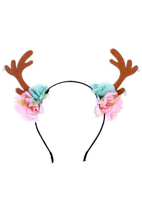 Haarband Rendier Bloemen Mintgroen Lichtroze Diadeem Bloemet, Kleding | Dames, Carnavalskleding en Feestkleding, Accessoires, Nieuw