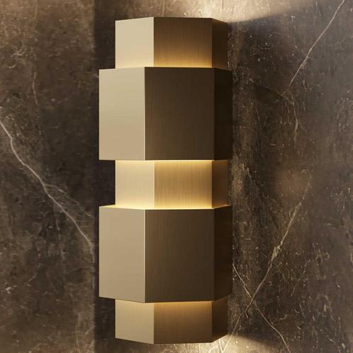 Wandlamp Martens & Meijer Monaco 10x26 Cm Hexagon Geborsteld, Doe-het-zelf en Verbouw, Sanitair, Bad, Nieuw, Ophalen of Verzenden