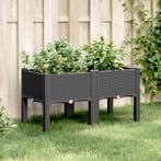 vidaXL Plantenbak met poten 80x40x42 cm polypropeen zwart, Tuin en Terras, Bloempotten, Verzenden, Nieuw