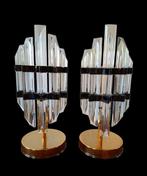 Tafellamp (2) - Gouden metaal, kristal, Nieuw