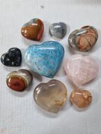 Big lot with crystal hearts, different minerals 8,9 - 4,2 cm