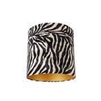 Velours lampenkap zebra dessin 40/40/40 gouden binnenkant, Overige vormen, Nieuw, Klassiek / Antiek, 25 tot 50 cm