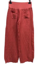 Linnen broek met brede elastische talie – steekzakjes –, Kleding | Dames, Broeken en Pantalons, Nieuw