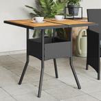 vidaXL Tuintafel met acaciahouten blad 80x80x75 cm poly, Verzenden, Nieuw