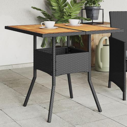 vidaXL Tuintafel met acaciahouten blad 80x80x75 cm poly, Tuin en Terras, Tuintafels, Nieuw, Verzenden