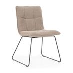 *WOONWINKEL* By-Boo Sella Boucle Eetkamerstoel Sledeframe Br, Huis en Inrichting, Stoelen, Nieuw, Bruin, Verzenden