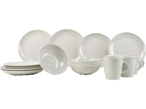 Gimex Solid Line Servies - Granite - Beige - 16-Delig, Huis en Inrichting, Woonaccessoires | Overige, Zo goed als nieuw, Verzenden