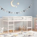 vidaXL Kinderhoogslaper met ladder 80x200 cm massief, Eenpersoons, Verzenden, Wit, Nieuw