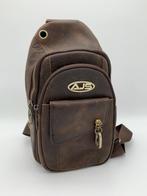 Bodytas  bruin leren crossbody bag 100% leer, Ophalen of Verzenden, Nieuw