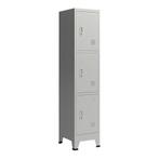 [en.casa] Lockerkast Joroinen 180x38x45 cm staal met 3 deure, Verzenden, Nieuw