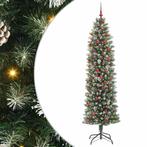 vidaXL Kunstmatige slanke kerstboom met 300 LED Groen en Wit, Verzenden, Nieuw