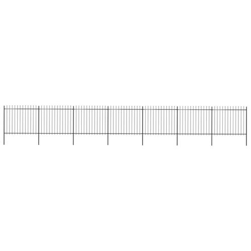 vidaXL Tuinhek met speren bovenkant 11,9x1,5 m staal zwart, Tuin en Terras, Schuttingen, Nieuw, IJzer, 1 tot 2 meter, Verzenden
