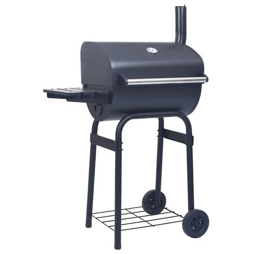 vidaXL Houtskoolbarbecue roker met onderschap zwart, Tuin en Terras, Houtskoolbarbecues, Nieuw, Verzenden
