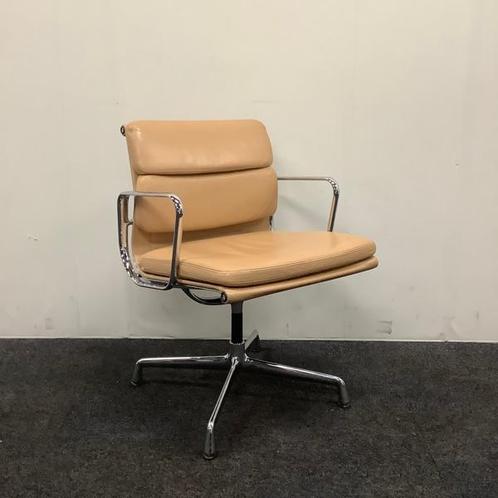 Design stoel, Vitra soft Pad Chair EA 208, bruin leder, Huis en Inrichting, Stoelen, Eén, Bruin, Gebruikt, Leer, Ophalen of Verzenden