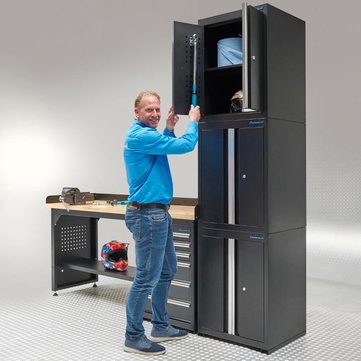 Datona Werkbank 200 cm - 3 kast deuren - 1 kast lades -, Doe-het-zelf en Verbouw, Werkbanken, Nieuw, Ophalen of Verzenden