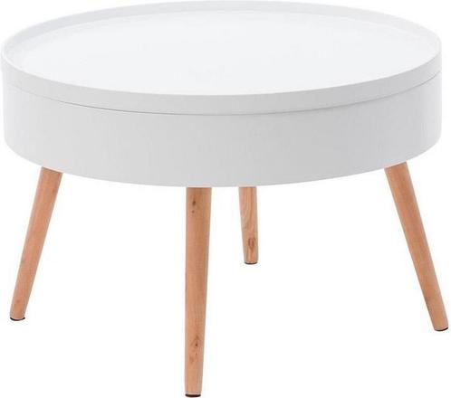 Houten salontafel met opbergruimte - 60x60x40 - wit, Huis en Inrichting, Tafels | Salontafels, Nieuw, Ophalen of Verzenden