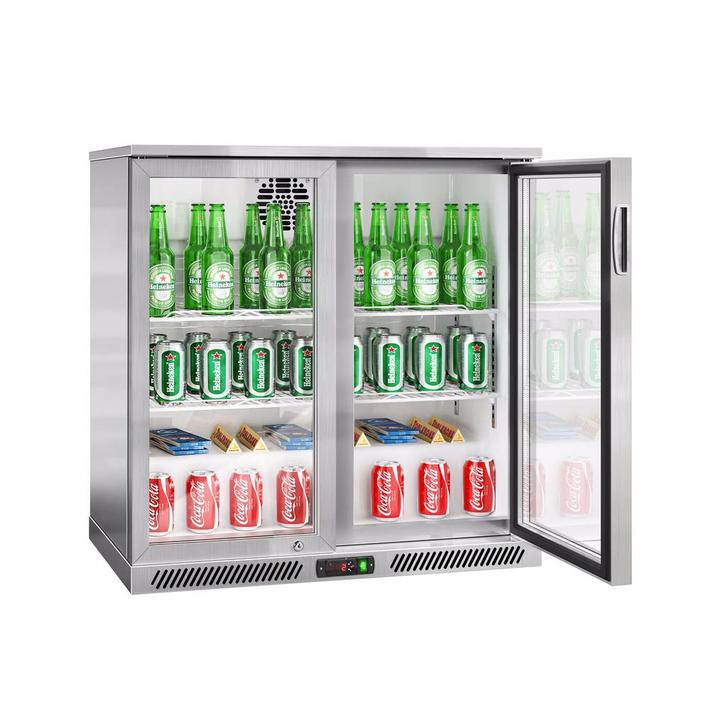 GGM Gastro | Barkoelkast - RVS - 900mm - 220 liter - met 2 |, Witgoed en Apparatuur, Koelkasten en IJskasten, Nieuw, Verzenden