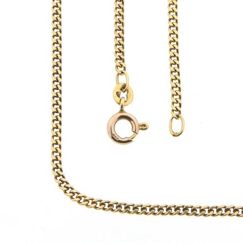 Gouden gourmetschakel ketting | 43,5 cm, Sieraden, Tassen en Uiterlijk, Kettingen, Overige kleuren, Gebruikt, Goud, Ophalen of Verzenden