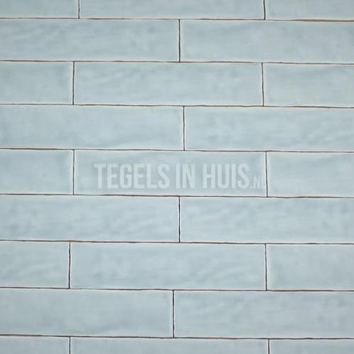 Eq langwerpige witjes 7,5x30 cm handvorm wandtegel aqua, Doe-het-zelf en Verbouw, Tegels, Wandtegels, Nieuw, 10 m² of meer, Keramiek
