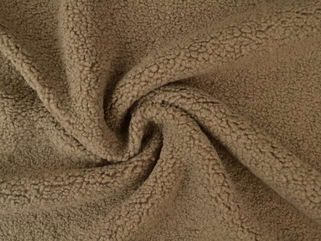 10 meter teddy bont - Taupe - Bouclé stoffen, Hobby en Vrije tijd, Stoffen en Lappen, 120 cm of meer, 200 cm of meer, Overige kleuren