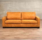 Cognac leren bank |  cognac leer | NIEUW, Ophalen of Verzenden, Modern, 200 tot 250 cm, Driepersoons