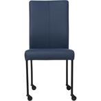 Leren eetkamerstoel Comfort met wieltjes - Hermes Kobalt, Huis en Inrichting, Stoelen, Nieuw, Leer, Ophalen of Verzenden, Eén