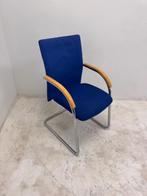 Ronal Eron SA0092F sledestoel chroom blauw stof, Vergader- of Presentatieruimte, Ophalen of Verzenden, Gebruikt
