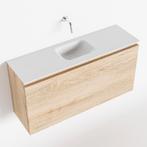 MONDIAZ OLAN 100cm toiletmeubel washed_oak. LEX wastafel, Ophalen of Verzenden, Nieuw, Bad